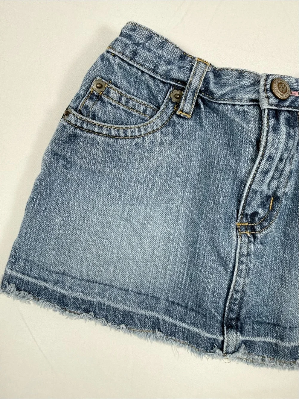 VINTAGE BABY GAP Girls Denim Mini Skirt 3T 2004 Y2K Kidcore Retro Cowgirl Boho